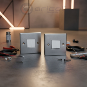 ARICOL 2 GANG 2 WAY SWITCH CHROME METAL