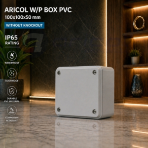 ARICOL WEATHERPROOF PVC BOX 100X100X50 MM WITHOUT KNOCKOUT IP65