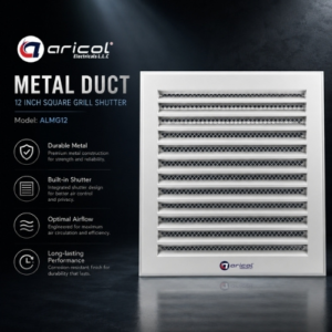 ARICOL METAL DUCT 12 INCH SQUARE GRILL SHUTTER
