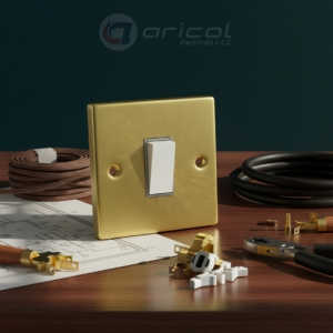 ARICOL 2 GANG 2 WAY SWITCH GOLD METAL CHROME