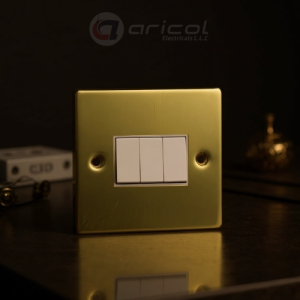 ARICOL 3GANG 2WAY SWITCH GOLD METAL CHROME