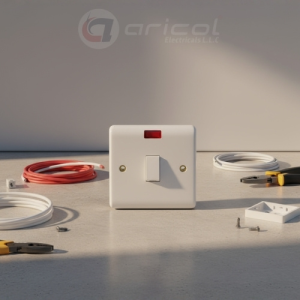 ARICOL 20A 1 GANG DOUBLE POLE SWITCH + NEON VICTORY WHITE SERIES