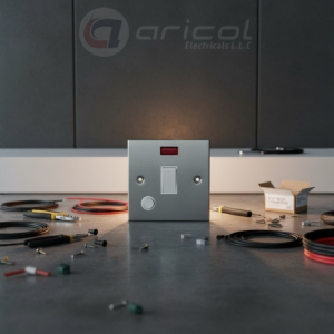 ARICOL 20A 1 GANG DOUBLE POLE SWITCH+NEON CHORME METAL