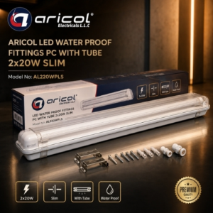 ARICOL LED WATER PROOF FITTINGS PC WITH TUBE 2x20W SLIM