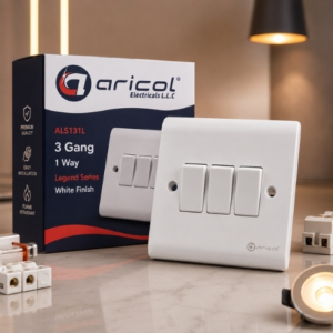 ARICOL 3 GANG 1 WAY SWITCH LEGEND SERIES
