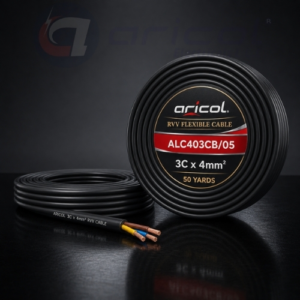 ARICOL 3CORE X 4MM RVV CABLE BLACK/50YARD