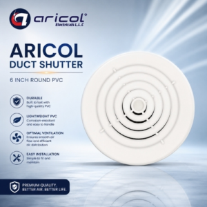 ARICOL DUCT SHUTTER 6 INCH ROUND PVC