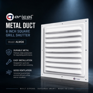 ARICOL METAL DUCT 6 INCH SQUARE GRILL SHUTTER