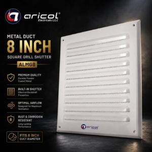 ARICOL METAL DUCT 8 INCH SQUARE GRILL SHUTTER
