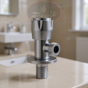 RAYIE ANGLE VALVE FLOWER SS CHROME/STAINLESS STEEL MATT