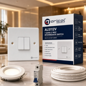 ARICOL 1 GANG 2 WAY INTERMEDIATE SWITCH WHITE VICTORY SERIES