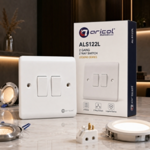 ARICOL 2 GANG 2 WAY SWITCH LEGEND SERIES