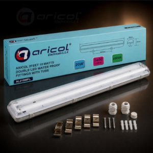 ARICOL 2FEET 10 WATTS DOUBLE LED WATER PROOF FITTINGS WITH TUBE
