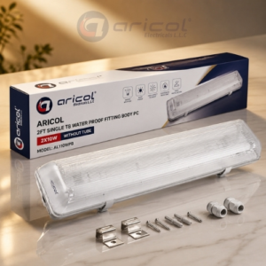 ARICOL 2FT SINGLE T8 WATER PROOF FITTING BODY PC 2X10W WITHOUT TUBE