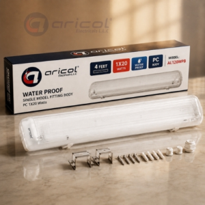 ARICOL 4FT SINGLE WATER PROOF FITTING BODY PC 1X20W WITHOUT TUBE