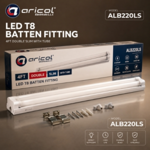 ARICOL LED T8 BATTEN FITTING 2FT SINGLE SLIM WITH TUBE