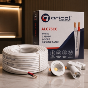 ARICOL WHITE 0.75MM² 2-CORE FLEXIBLE CABLE ALC75CC
