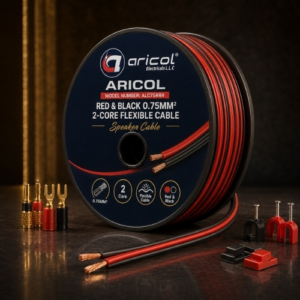 ARICOL RED & BLACK 0.75MM² 2-CORE FLEXIBLE CABLE