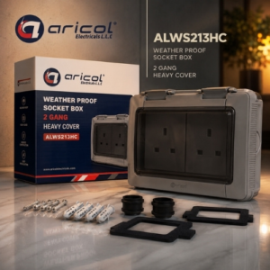 ARICOL WEATHER PROOF SOCKET BOX 2 GANG HEAVY COVER