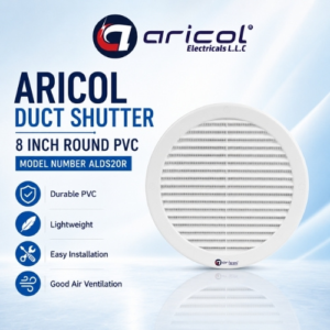 ARICOL DUCT SHUTTER 8 INCH ROUND PVC