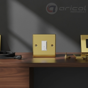 ARICOL 10A BELL SWITCH GOLD CHORME METAL