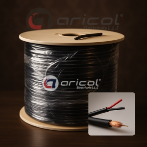 ARICOL BLACK CAMERA CABLE 305 MTR WITH POWER