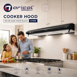 ARICOL 90CM SLIM COOKER HOOD BLACK