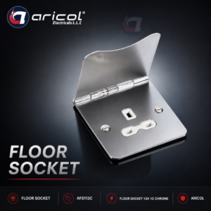 ARICOL FLOOR SOCKET 13A 1G CHROME