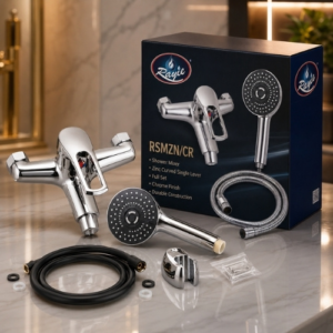 RAYIE SHOWER MIXER ZINC CURVED SINGLE LEVER WITH FULL SET
