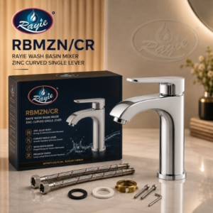 RAYIE WASH BASIN MIXER ZINC CURVED SINGLE LEVER