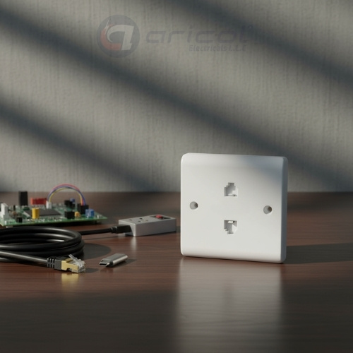 ARICOL 2 GANG RJ45 DATA SOCKET (8 TERMINAL) WHITE VICTORY SERIES