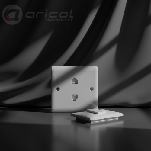 ARICOL 2 GANG RJ45 DATA SOCKET (8 TERMINAL) WHITE VICTORY SERIES