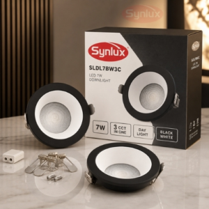 SYNLUX LED DOWNLIGHT 7W 3CCT BLACK WHITE