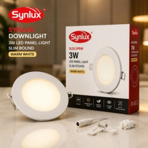 SYNLUX DOWNLIGHT 3W LED PANEL LIGHT SLIM ROUND WARM WHITE