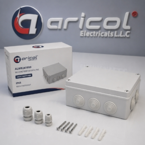 ARICOL WEATHERPROOF BOX PVC 240X190X90MM WITH KNOCKOUT IP65